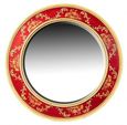 Meerut Red Floral Design Large Round Wall Mirror