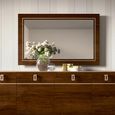 Modern Eva Wall Mirror - 135cm - Walnut with Gold Trim