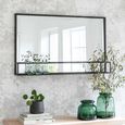 Sapperton Mirror with Shelf Wide Black