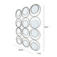 Wall Mirror - Silver Metal Circles - 104.5cm x 140cm