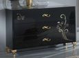 Sofia Black Italian 3 Drawer Dresser with Mirror