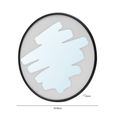 Wall Mirror - Round - White and Black Metal - 70.5cm x 70.5cm