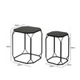 Nest of Tables - Black Mirrored - Octagon - Set of 2