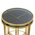Axis Nest of 5 Tables - Clear Glass with Gold Metal