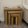 Deluxe Nest of Tables - Set of 3 - Oak