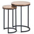 Clearance - Tribeca Oak Round Nest of 2 Tables - A329