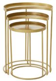 Suar Nest of 3 Tables - Gold
