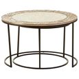 Akola Nest of 2 Tables - Round - Gold