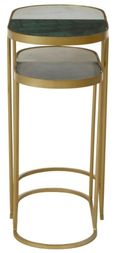 Suar Nest of 2 Tables - Marble and Gold