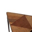 Elmo Nest of 3 Tables - Triangular - Textured Elm Wood and Metal