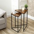 Nest of Tables - Dark Wood - Triangular - Set of 2
