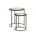 Akola Nest of 2 Tables - Round - Gold and Black