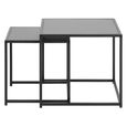 Seaford Nest of Tables - 2 - Square - Black Melamine and Metal