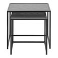 Seaford Nest of Tables - 2 - Square - Black Melamine and Metal