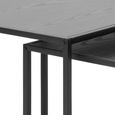 Seaford Nest of Tables - 2 - Square - Black Melamine and Metal