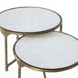 Livorno Nest of Tables - White Marble and Gold - Round - Set of 2