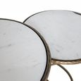 Livorno Nest of Tables - White Marble and Gold - Round - Set of 2
