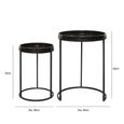 Nest of Tables - Olin - Black and Gold Glass - Round - Set of 2