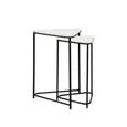 Nest of Tables - Black and White Marble - Triangular - Set of 2