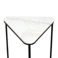 Nest of Tables - Black and White Marble - Triangular - Set of 2