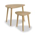 Valencia Herringbone Triangular Nest of 2 Tables - Oak