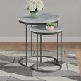 Marmora Nest of Tables - Round - Set of 2 - Grey Marble