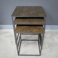 Clearance - Nest of 3 Tables - Metal - Brown Floral - FSS16881