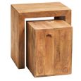 Dakota Nest of Tables - Set of 2 - Cubed - Light Mango Wood