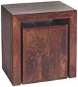 Ajmer Dark Mango Wood Cubed Nest of 2 Tables