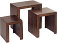 Ajmer Dark Mango Wood Nest of 3 Tables