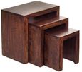 Ajmer Dark Mango Wood Nest of 3 Tables