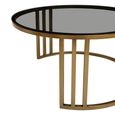 Alana Nest of Tables - Set of 2 - Black Glass and Gold Base - Round
