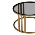 Alana Nest of Tables - Set of 2 - Black Glass and Gold Base - Round