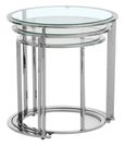 Allure Nest of 3 Tables - Round - Glass - Silver Base