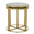 Axis Nest of 5 Tables - Clear Glass with Gold Metal