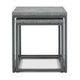 Renzo Zinc & Dark Grey Nest of Lamp Tables - Set of 2