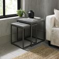 Renzo Zinc & Dark Grey Nest of Lamp Tables - Set of 2