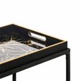 Nest of Tables - Black and Gold Glass - Set of 2 - Tray