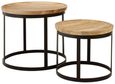 Boho Nest of 2 Tables - Round - Natural Mango Wood
