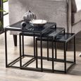 Chicago Nest of Tables - Set of 3 - Smoked Glass