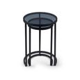 Chicago Nest of Tables - Set of 2 - Round - Smoked Glass