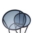 Chicago Nest of Tables - Set of 2 - Round - Smoked Glass