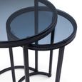 Chicago Nest of Tables - Set of 2 - Round - Smoked Glass