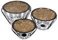 Clearance - Aria Gold Mosaic Set of 3 Tables, Black Wire Metal Base - Brand New Item