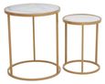 Colva Nest of Tables - Set of 2 - White Marble with Gold