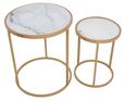 Colva Nest of Tables - Set of 2 - White Marble with Gold