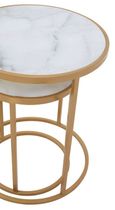 Colva Nest of Tables - Set of 2 - White Marble with Gold