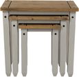 Corona Grey Mexican Pine Nest of 3 Tables