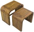 Curved Edge Mango Wood Nest of 2 Tables