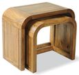 Curved Edge Mango Wood Nest of 2 Tables